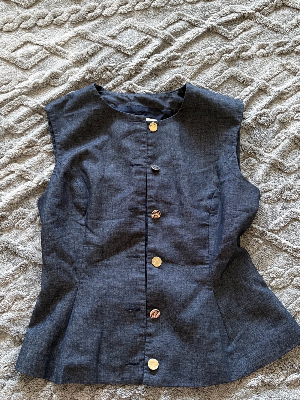Zara Chambray Peplum Vest Top